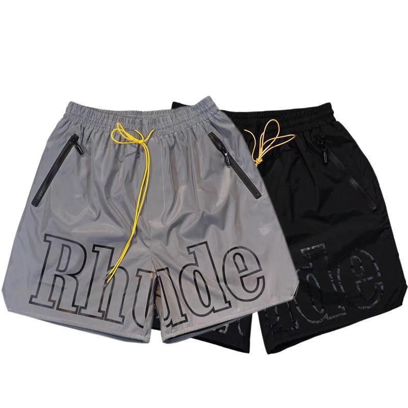 RHUDE Shorts Drawstring Reflective Letters