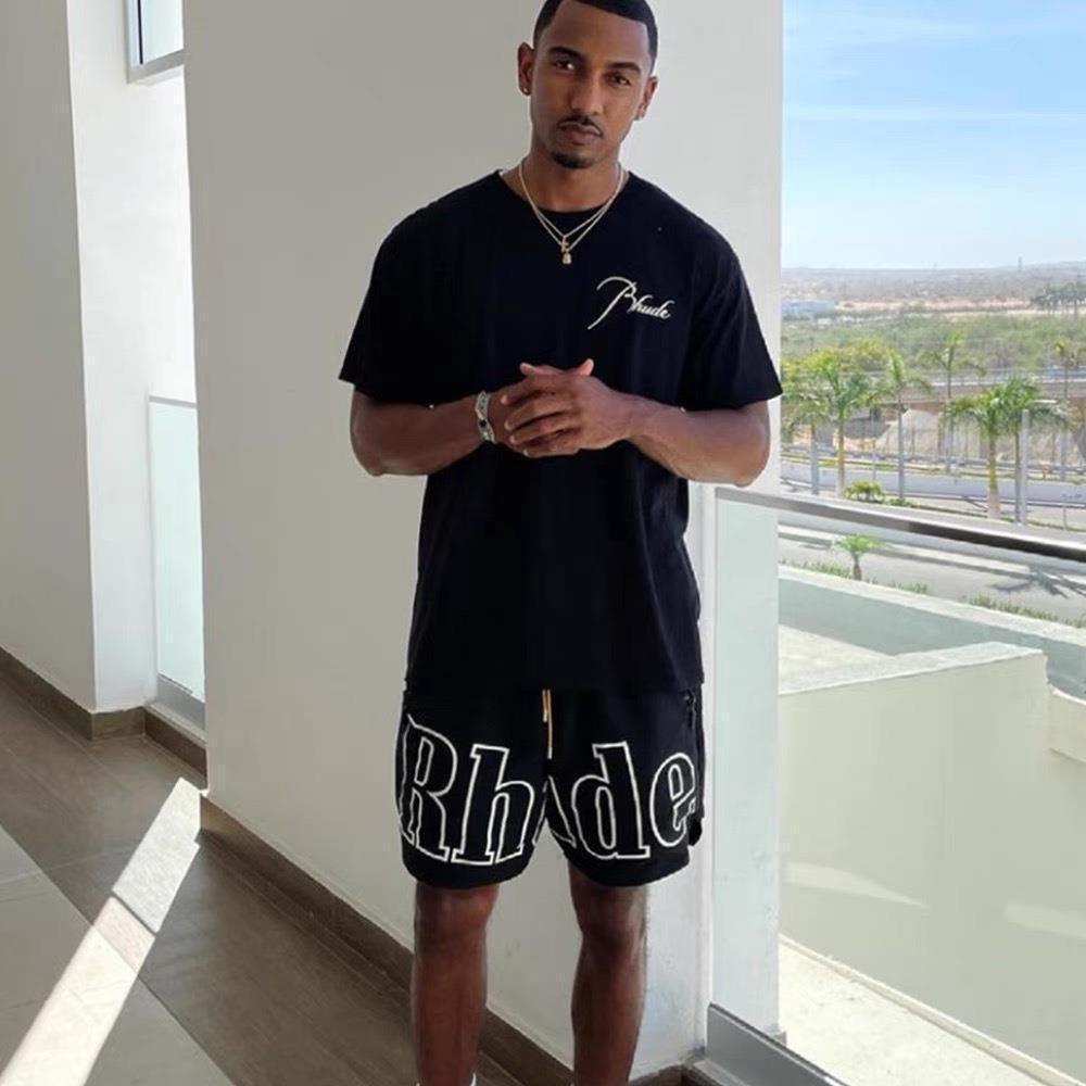 RHUDE Shorts Drawstring Reflective Letters