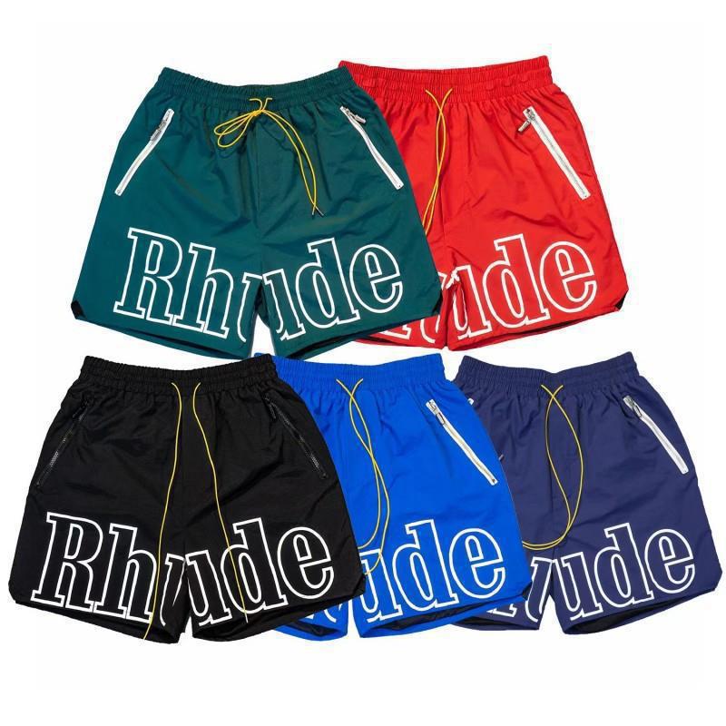 RHUDE Shorts Drawstring Reflective Letters