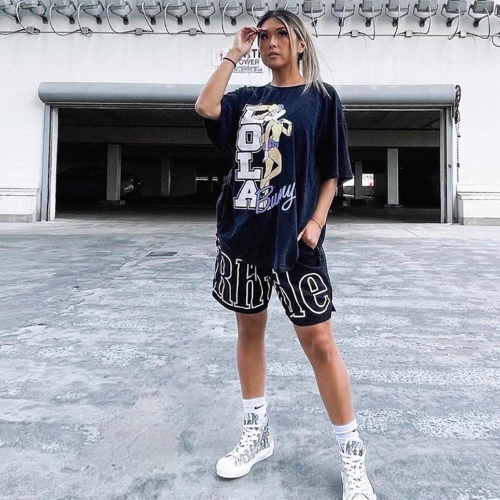 RHUDE Shorts Drawstring Reflective Letters