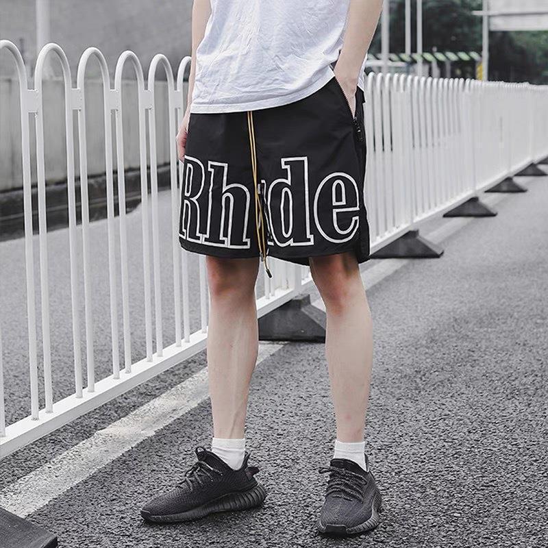 RHUDE Shorts Drawstring Reflective Letters
