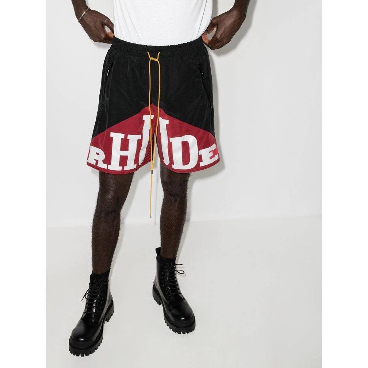 RHUDE Shorts Drawstring Reflective Letters